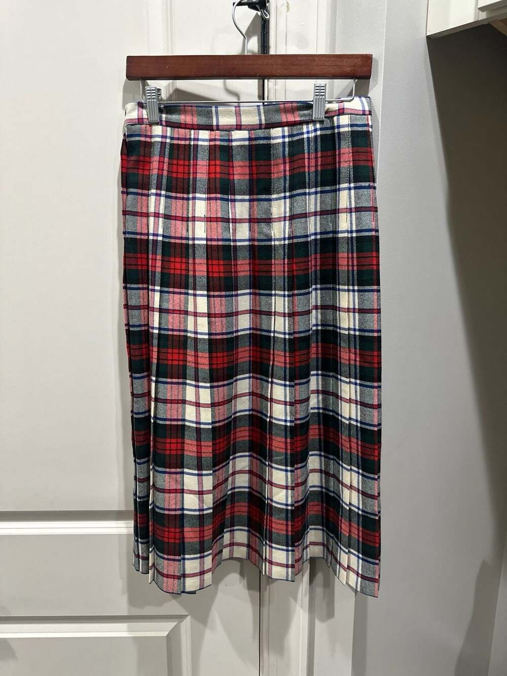 Preswick & Moore Vintage 100% Wool Plaid  Midi Skirt Made in Great Britain - Picture 3 of 4